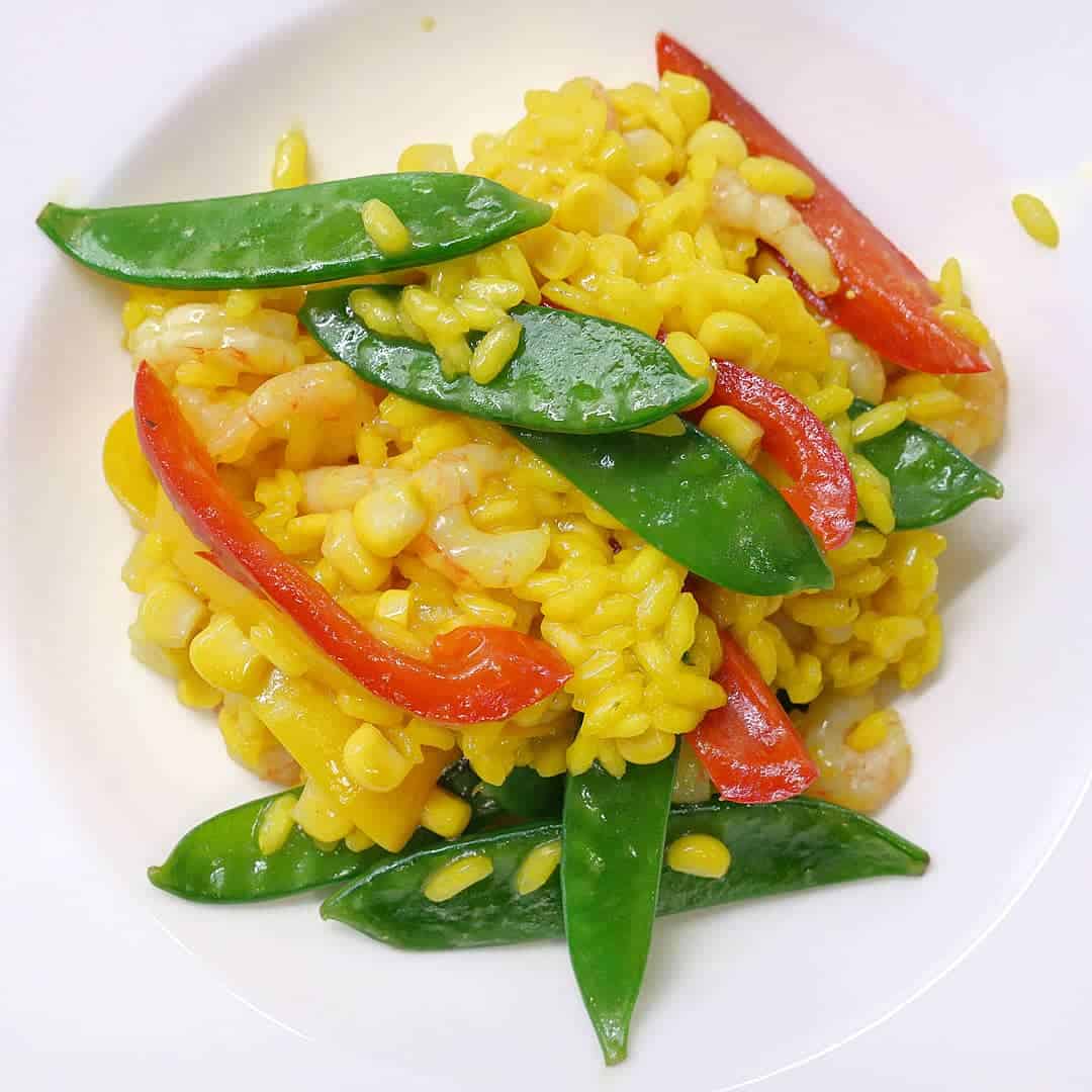 Enkel paella med räkor
