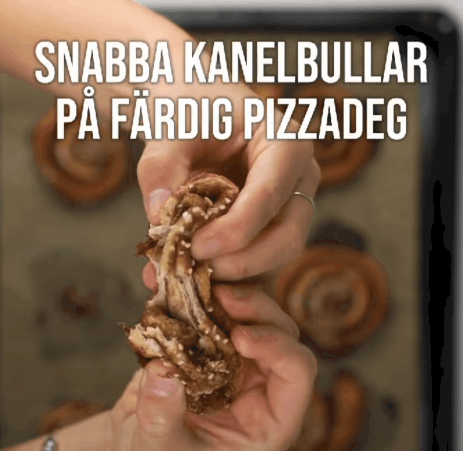 Snabba kanelbullar med färdigköpt pizzadeg