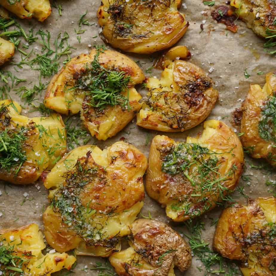 Smashed potatoes med dill